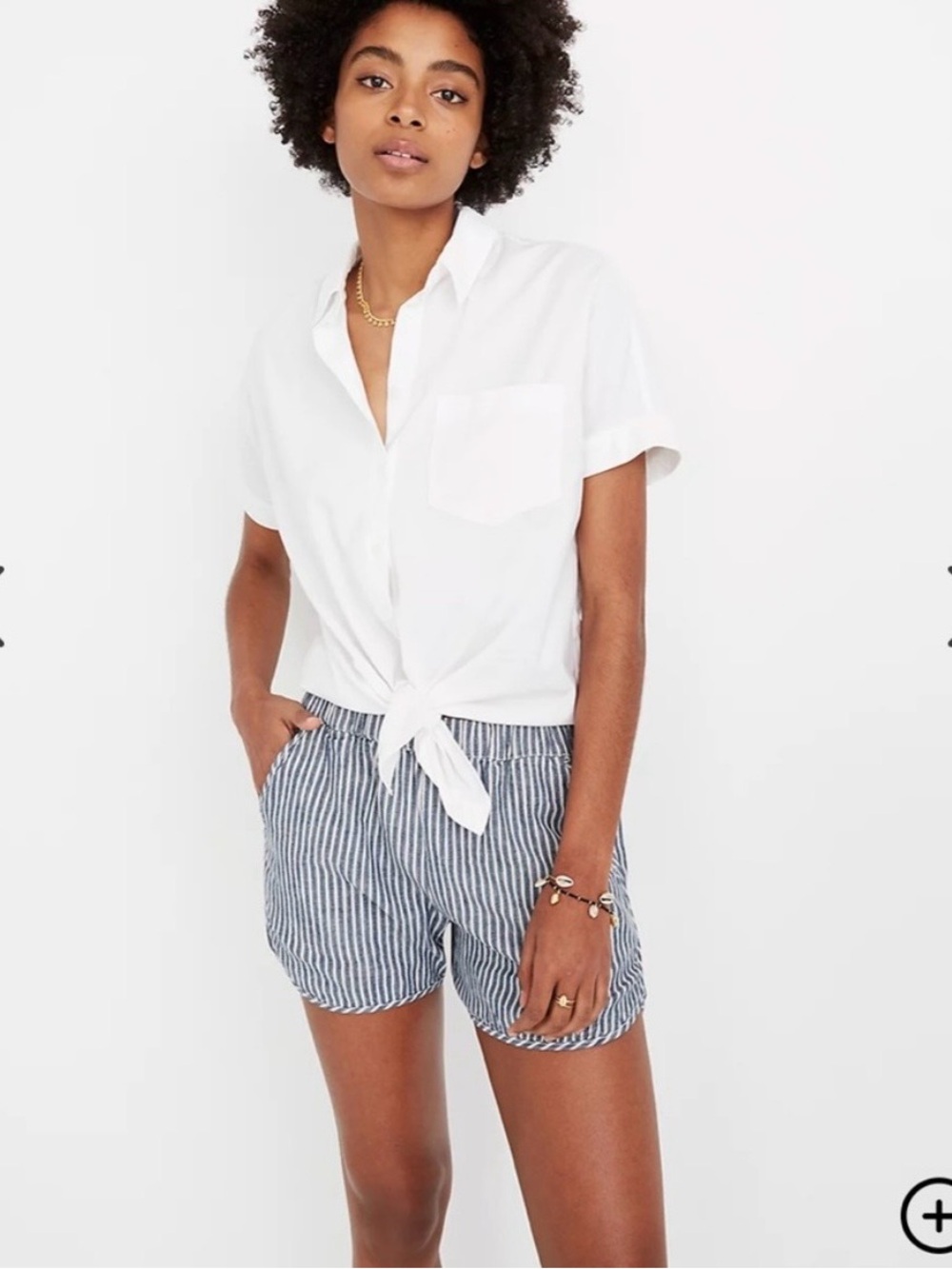 Madewell railroad stripe pull-on shorts
